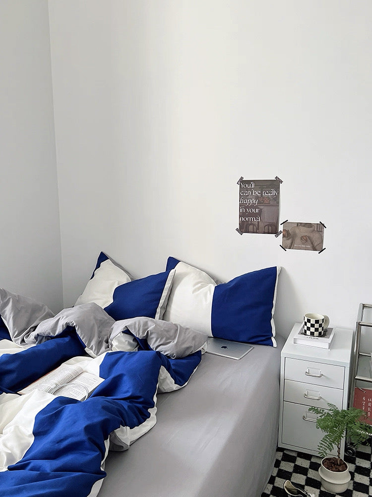 Minimalist Navy Duvet Cover Set