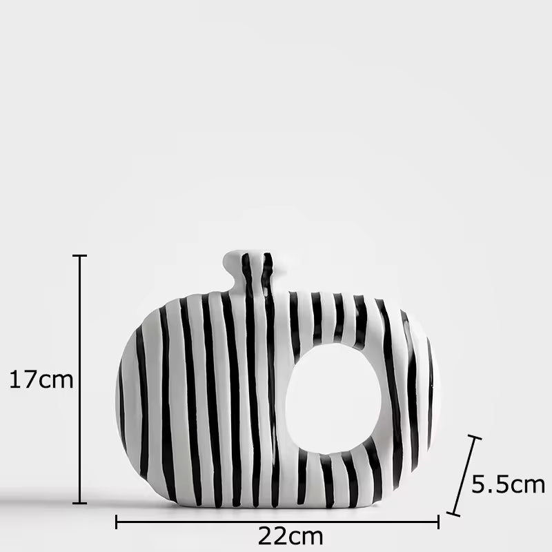 Minimalist Striped Ceramic Vase Set