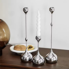 Minimalist Silver Candle Holder