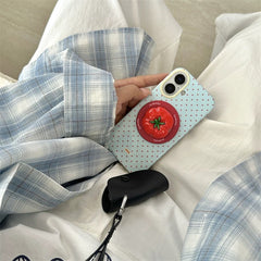 Blue Polka Dot Tomato iPhone Case