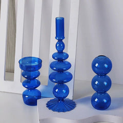 Blue Candle Holder Vase