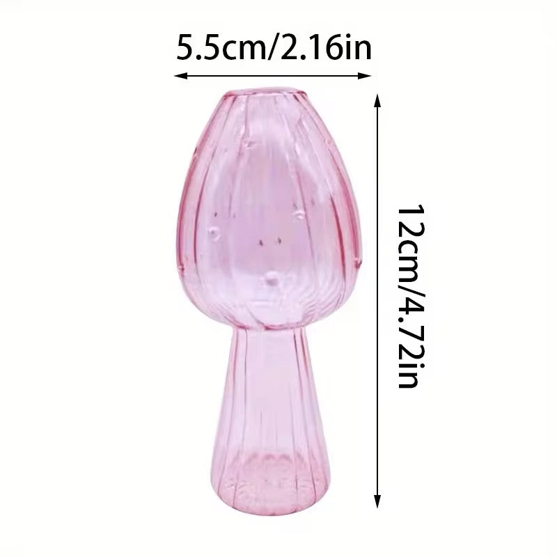Glass Colorful Mushroom Vase