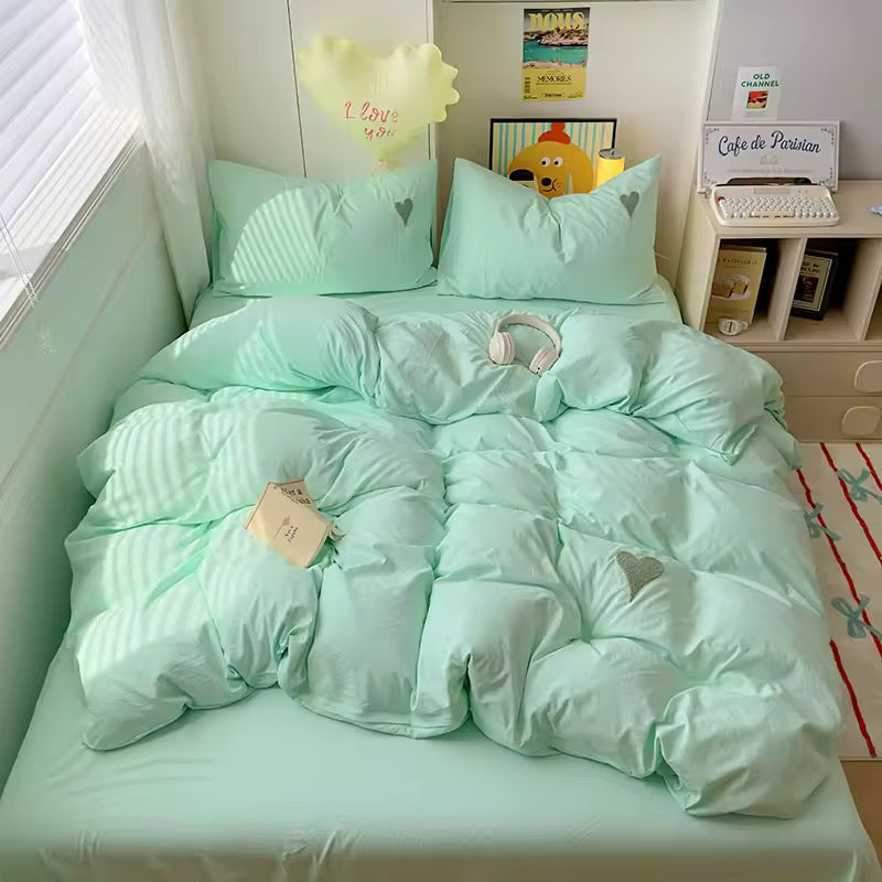Blue Heart Bedding Set