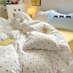 Yellow Polka Dot Bedding Set
