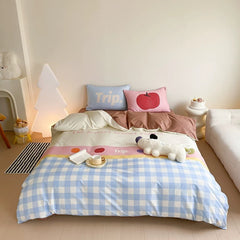 Gingham Pastel Cotton Bedding Set