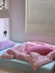Pastel Pink Cotton Duvet Cover Set