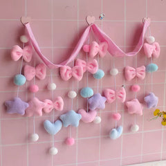 Soft Girl Pastel Bow Curtain