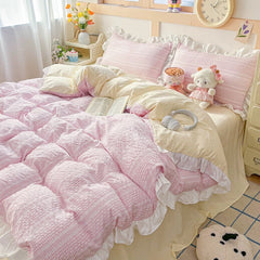 Pink Princess Gingham Bedding Set