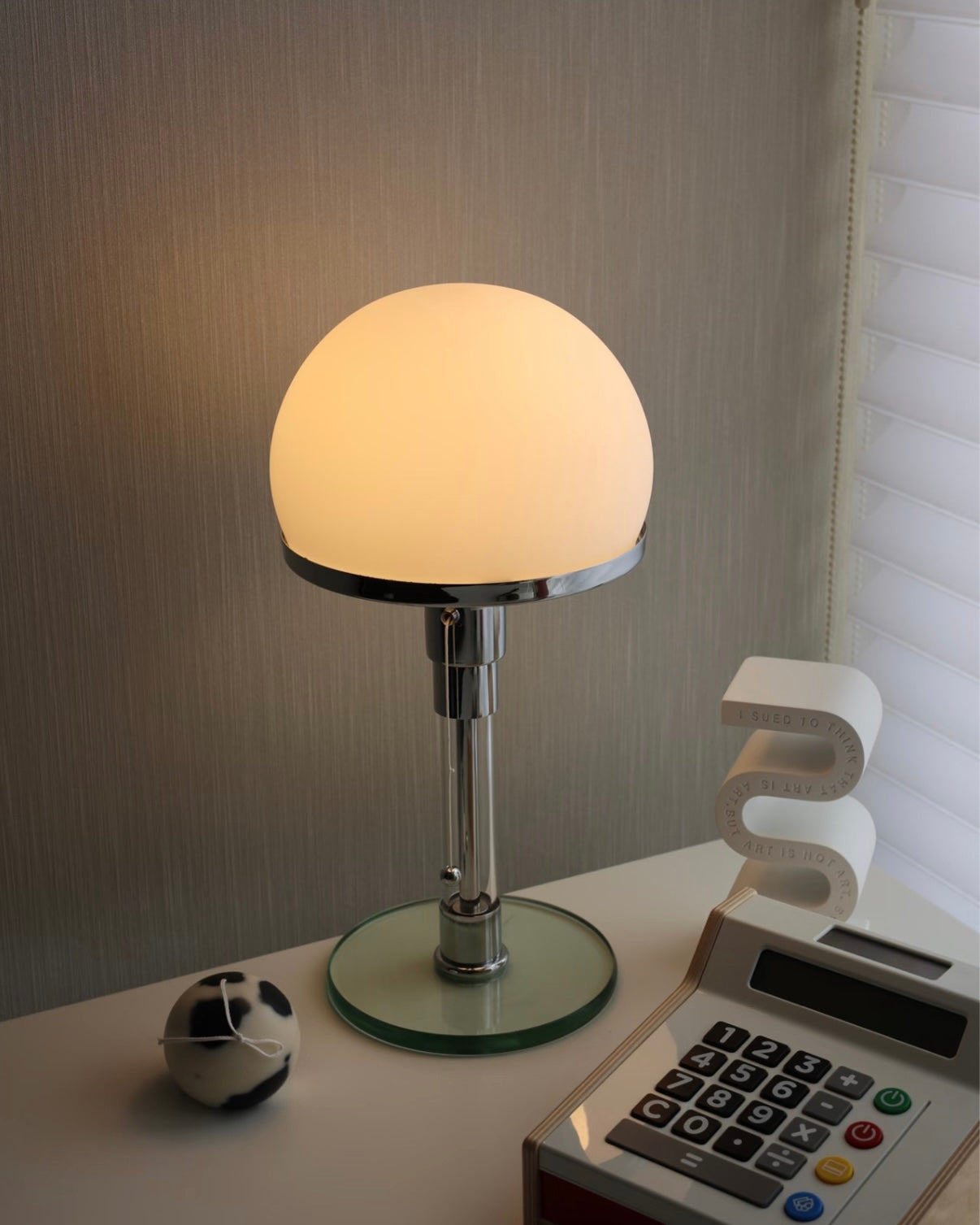 Bauhaus Chrome Mushroom Table Lamp
