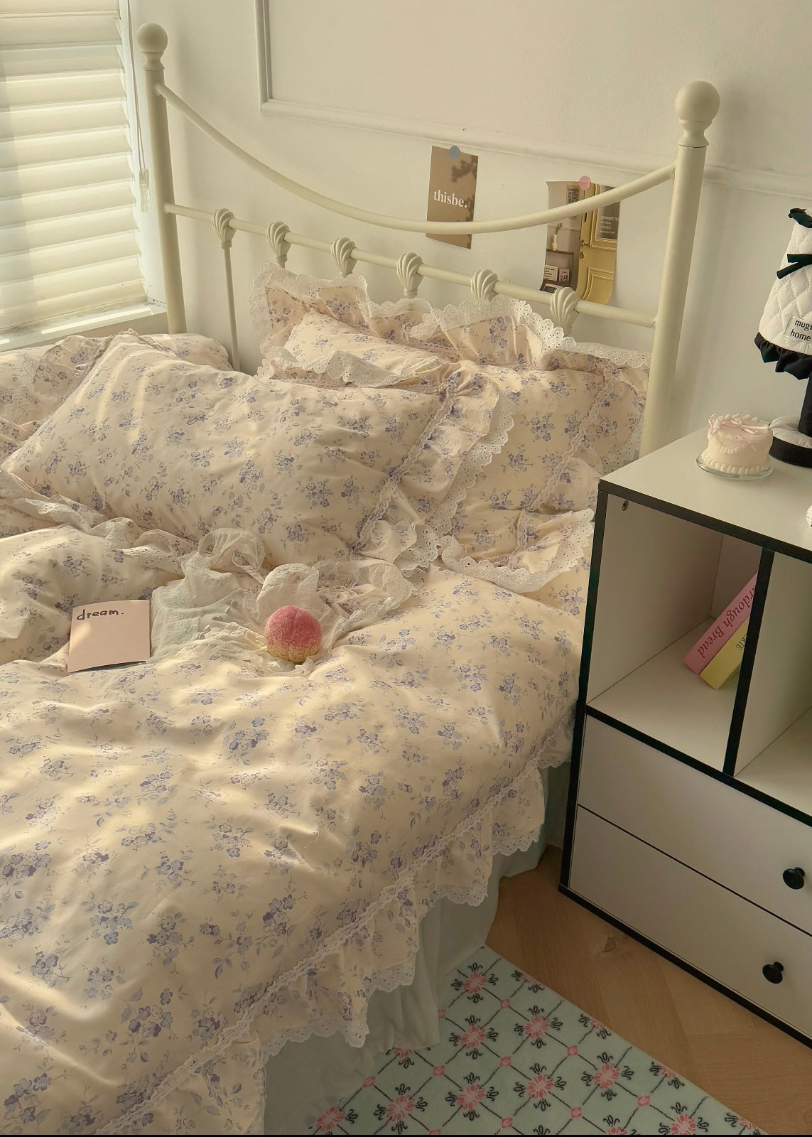 French Lace Floral Cotton Bedding Set