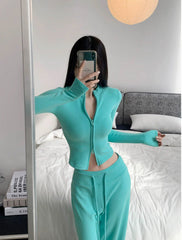 Green Cozy Fit-Body Jacket