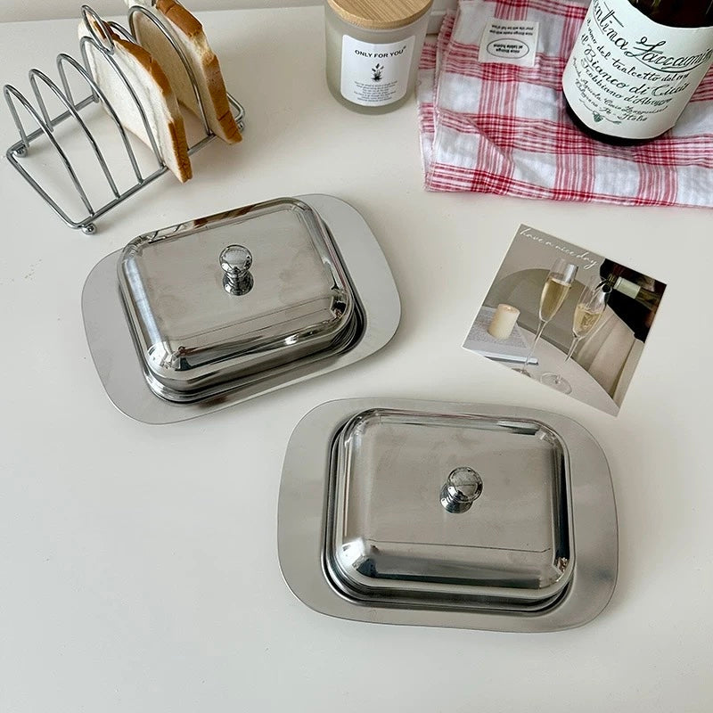 Stainless Steel French Butter Dish