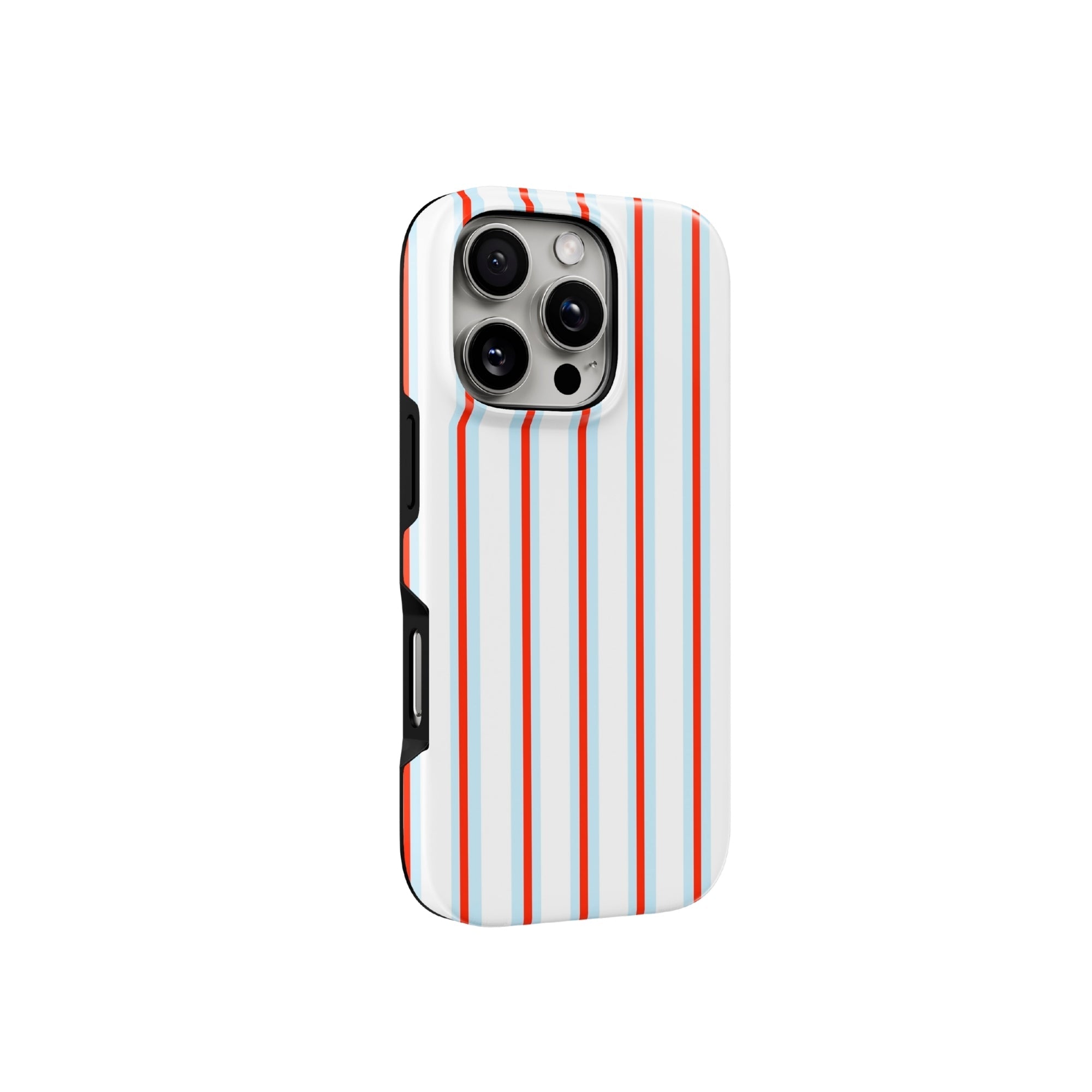 Retro Red & Blue Striped iPhone Case
