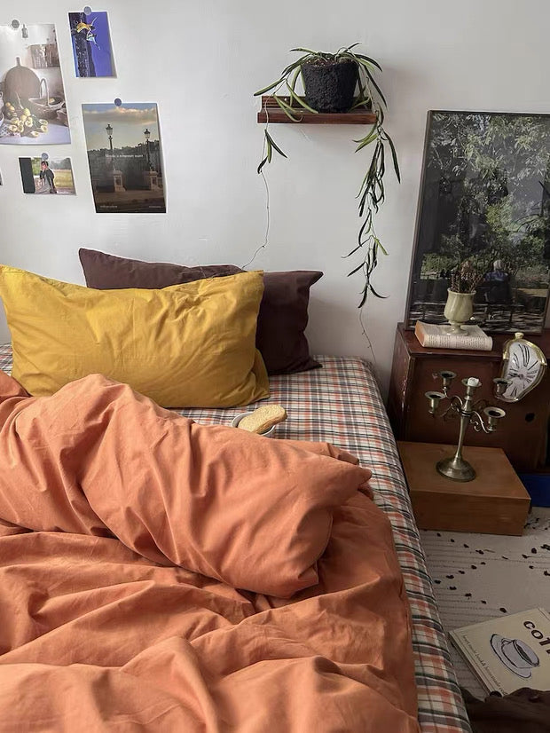 Terracotta Cotton Duvet Cover Set