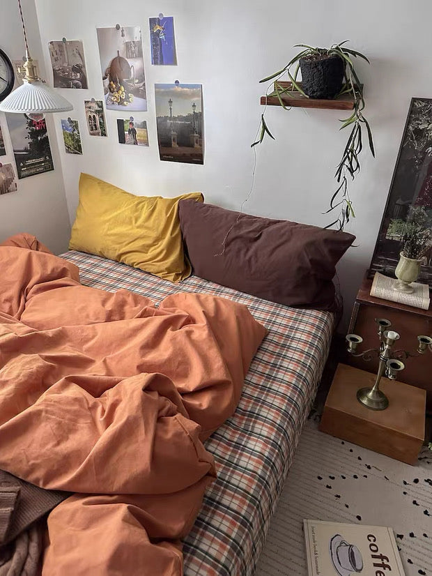 Terracotta Cotton Duvet Cover Set