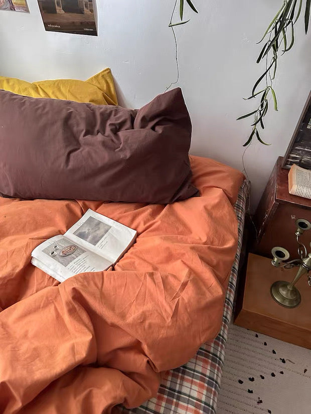 Terracotta Cotton Duvet Cover Set