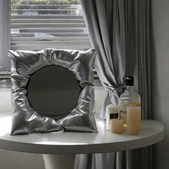 Soft Girl Aesthetic Silver Pillow Mirror