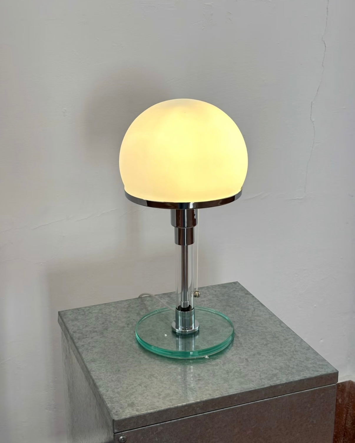 Bauhaus Chrome Mushroom Table Lamp