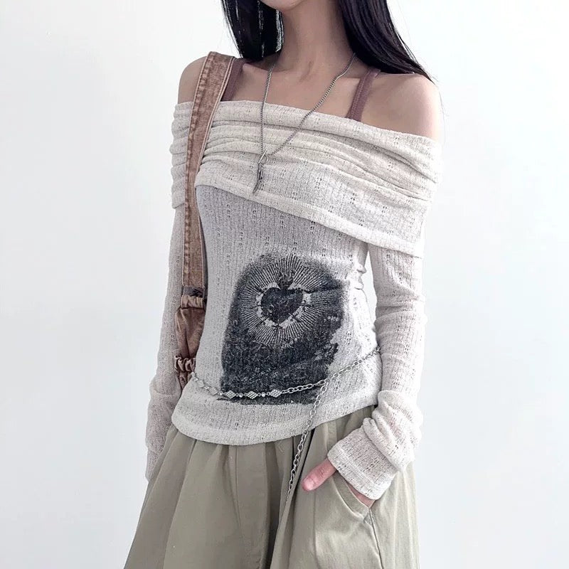 Y2K Off Shoulder Top